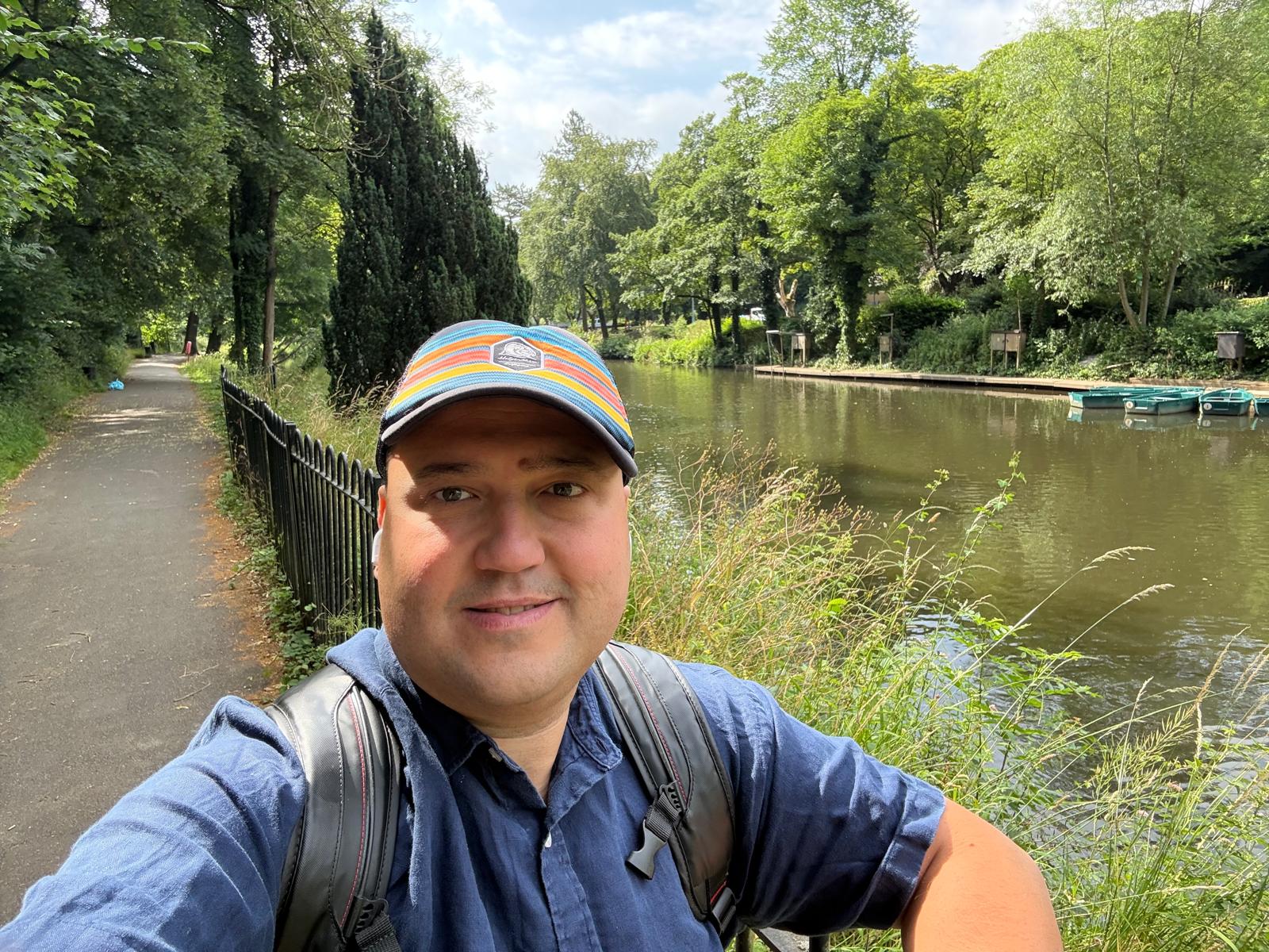 Andrea Angella on a riverside walk