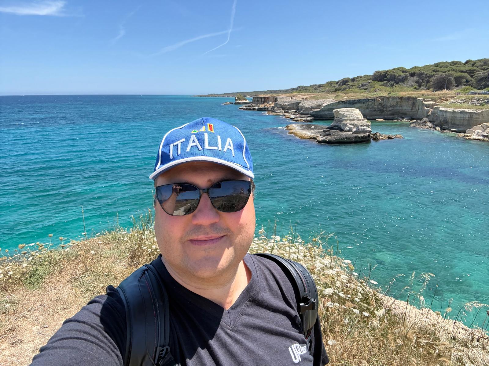 Andrea Angella on the Puglia coastline